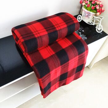 HTE Manta diseño de cuadros para cama,sofa y viaje extra suave y cómoda 100% poliéster.150x180 CM.