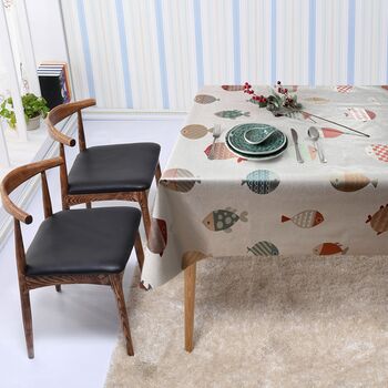 HTE Manteles Antimanchas y impermeable de estilo mariposa y pescado,mantel  PVC plastico mesa rectangular para cocina,comedor Picnic.