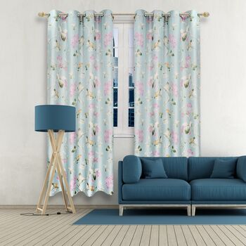 HTE Cortinas opacas con estampado flores resistente al calor y la luz para salon dormitorio cortina suave y comodo 140x260cm.